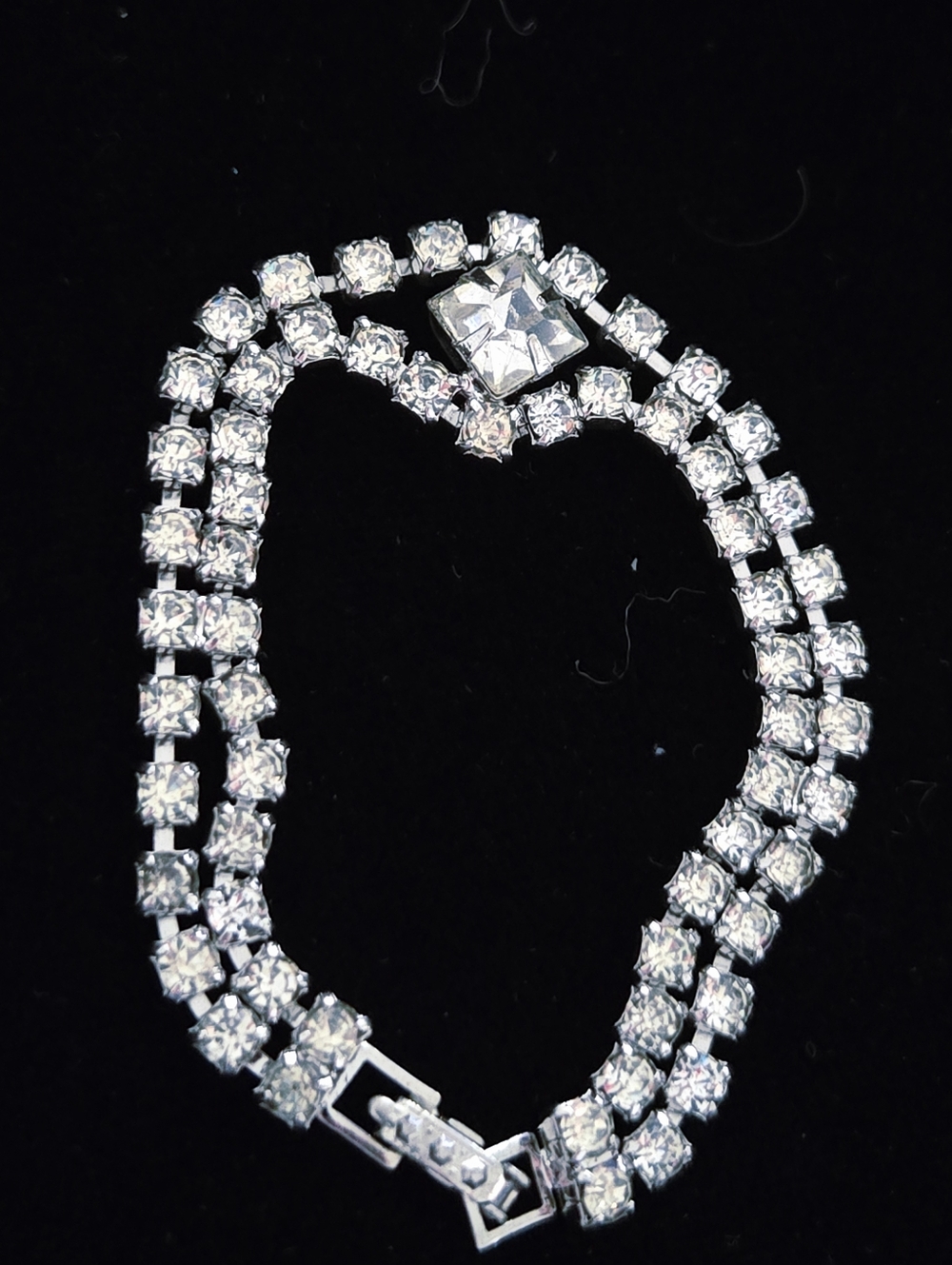 Sparkling Vintage Rhinestone Bracelet 6.5" Aprox